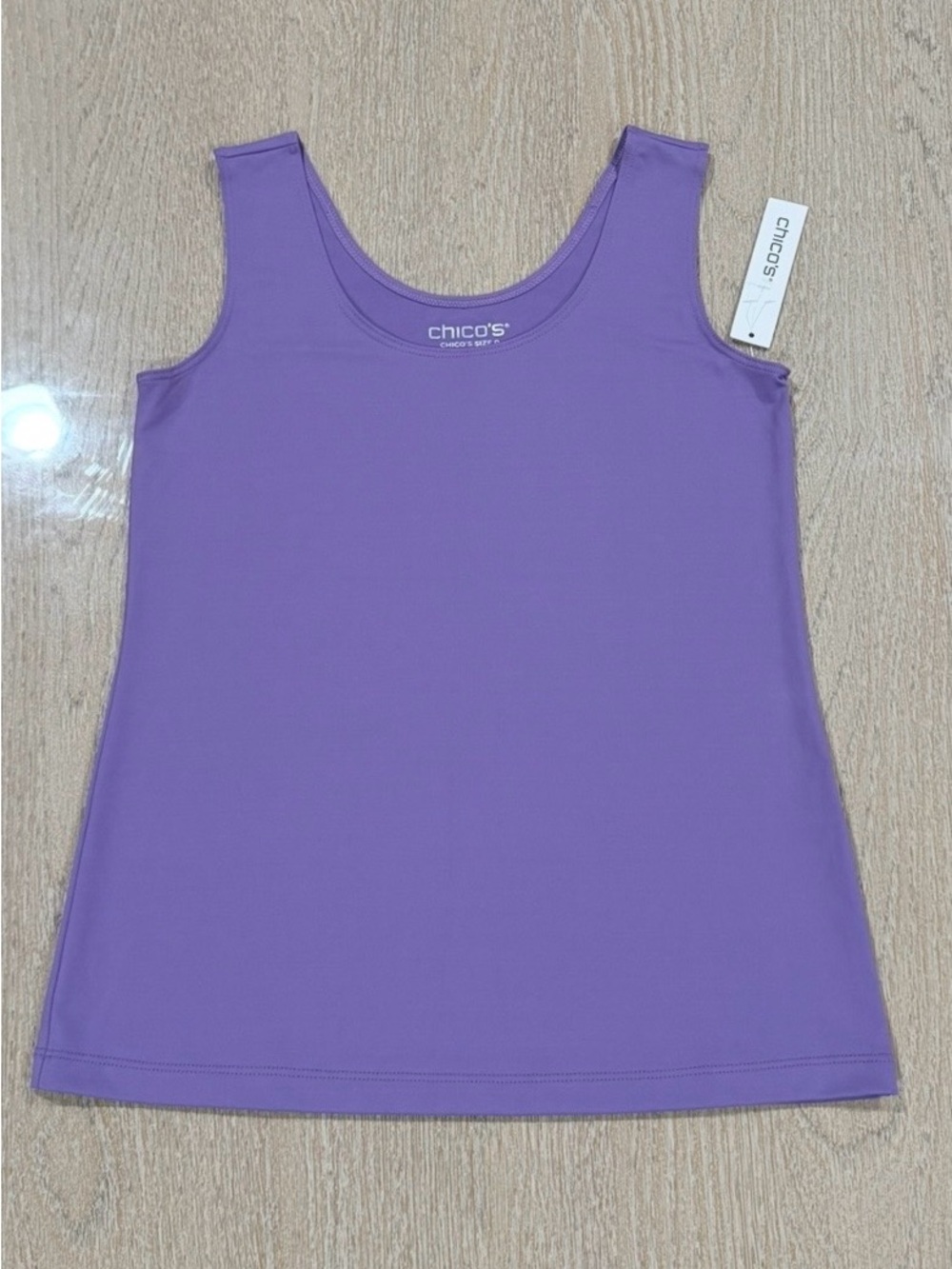 Chico's  Purple Freesia Scoop Neck Tank Top
